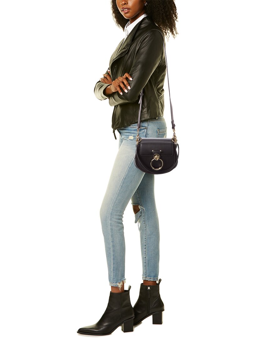 Chloe Tess Small Leather & Suede Shoulder Bag