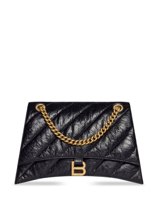 Balenciaga Women Borsa Crush Media Trapuntata Con Catena