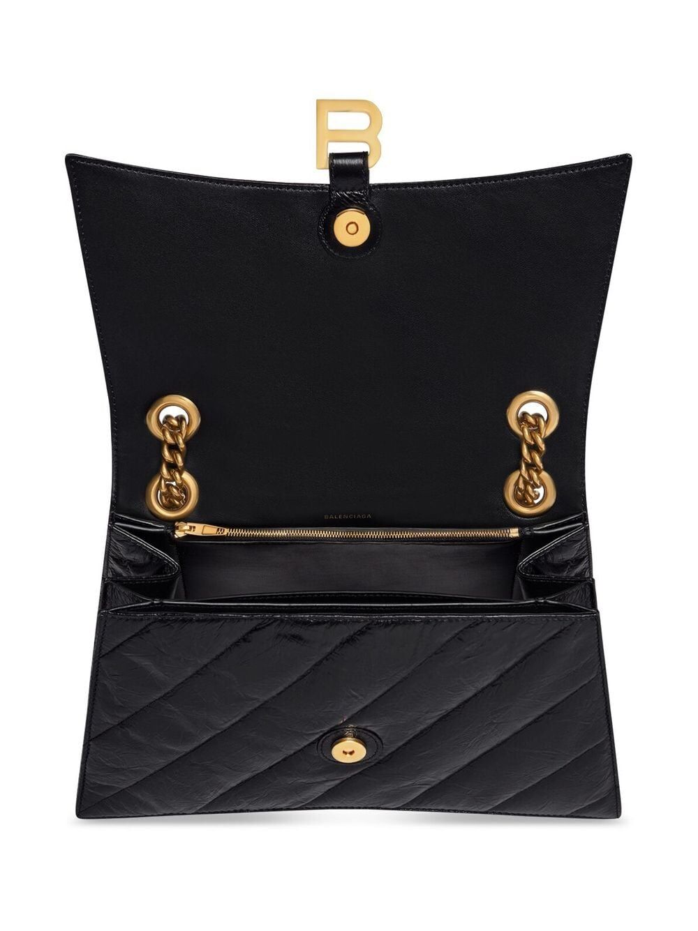 Balenciaga Women Borsa Crush Media Trapuntata Con Catena