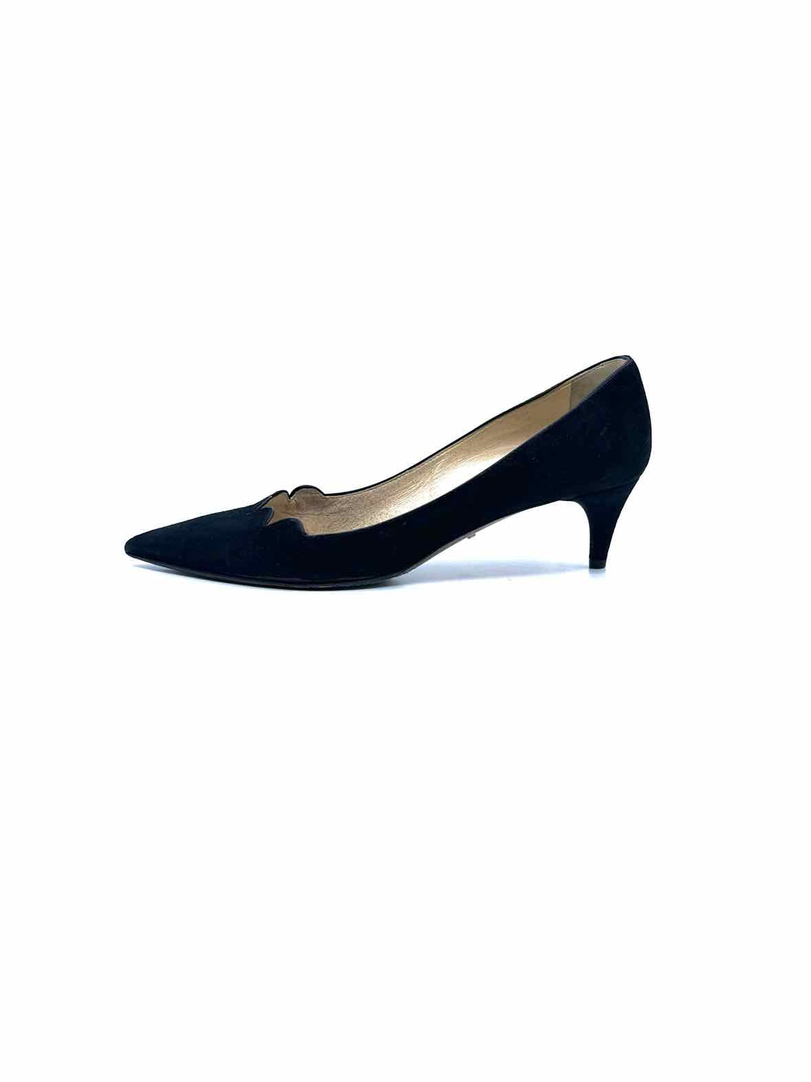 PRADA Size 6.5 Black Suede Pumps
