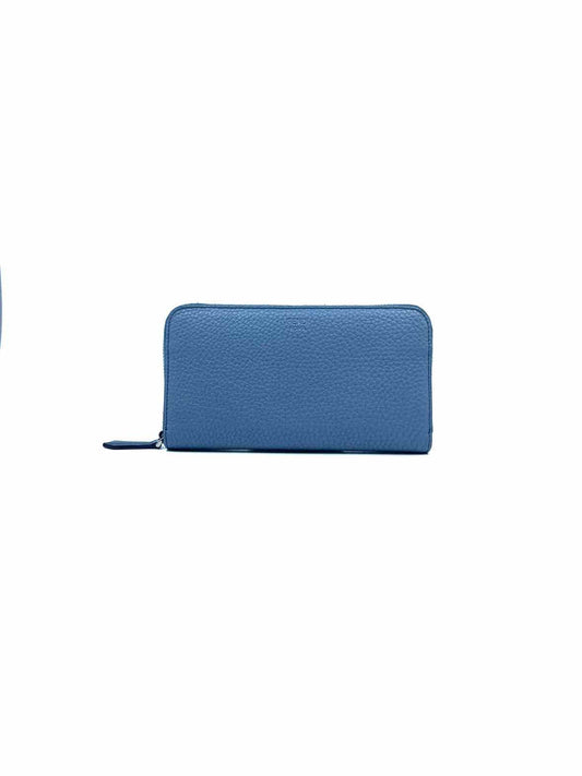 FENDI Blue grey Leather Wallet
