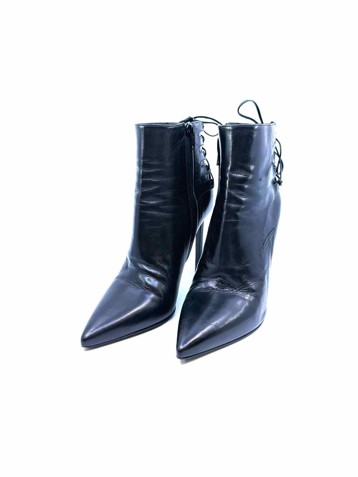 SAINT LAURENT Size 8.5 Black Leather Ankle Boot