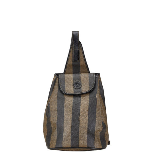 Fendi Pequin Backpack Brown Black PVC Leather