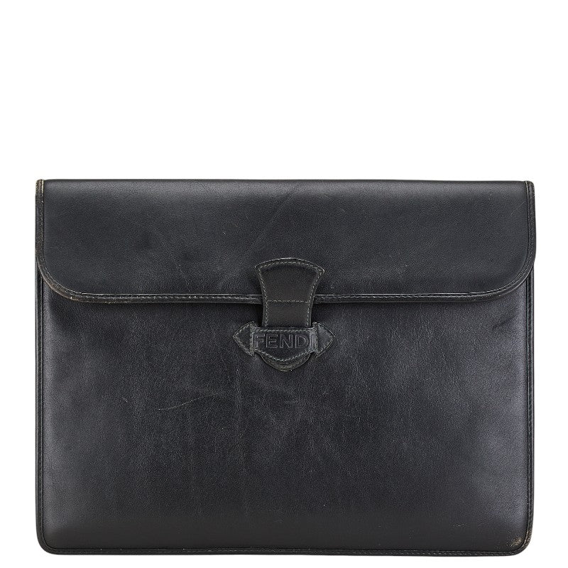 Fendi Leather Clutch Bag Black