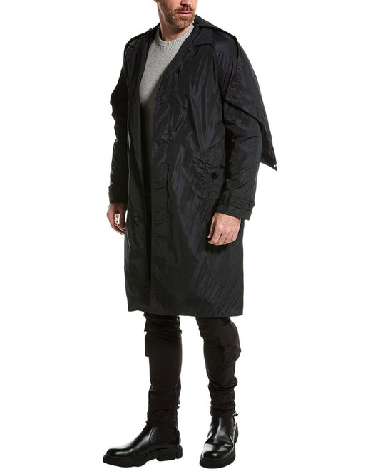 Valentino Silk-Blend Coat Blue