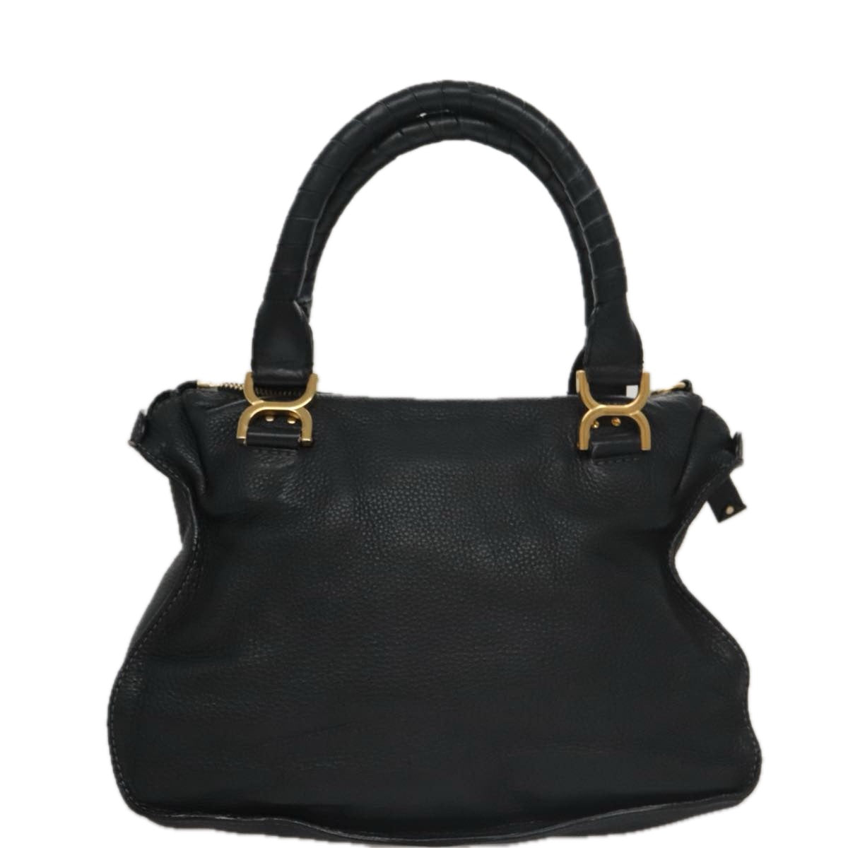 Chloe Mercy Hand Bag Leather 2way Black Gold 104708