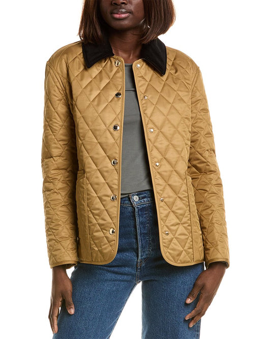 Burberry Diamond Quilted Jacket Brown Multi