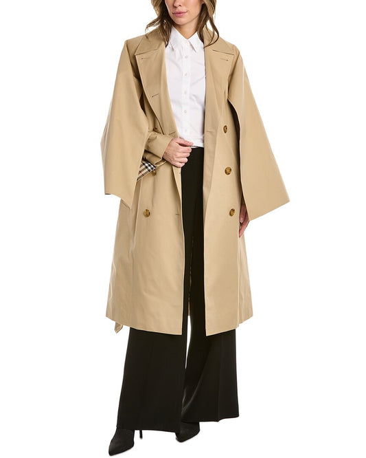 Burberry Gabardine Trench Coat Brown Multi