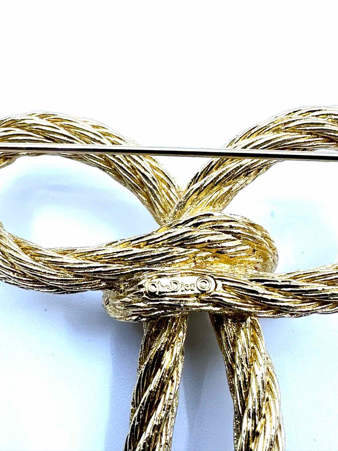 CHRISTIAN DIOR Gold Brooch