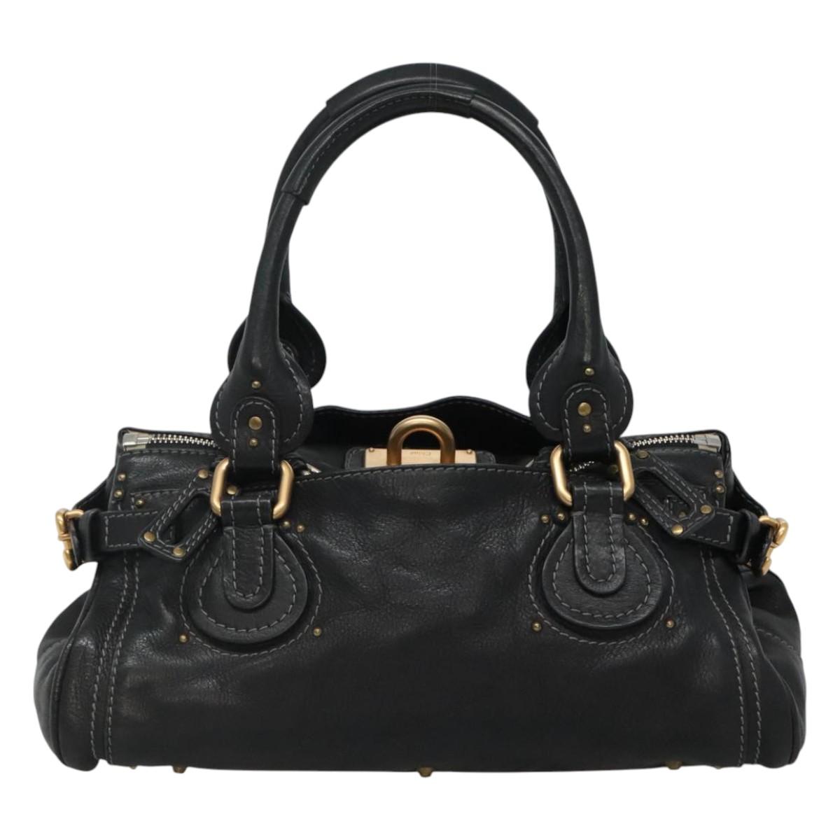 Chloe Paddington Hand Bag Leather Black 110540