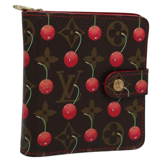 LOUIS VUITTON Monogram Cherry Compact Zip Bifold Wallet M95005 LV 110578