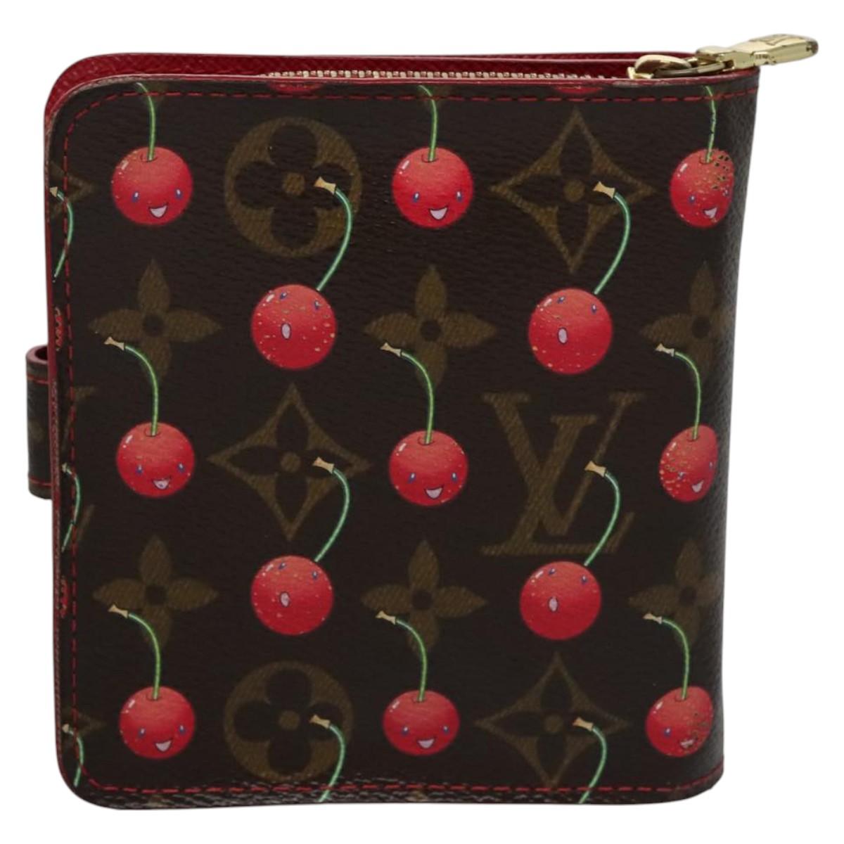 LOUIS VUITTON Monogram Cherry Compact Zip Bifold Wallet M95005 LV 110578