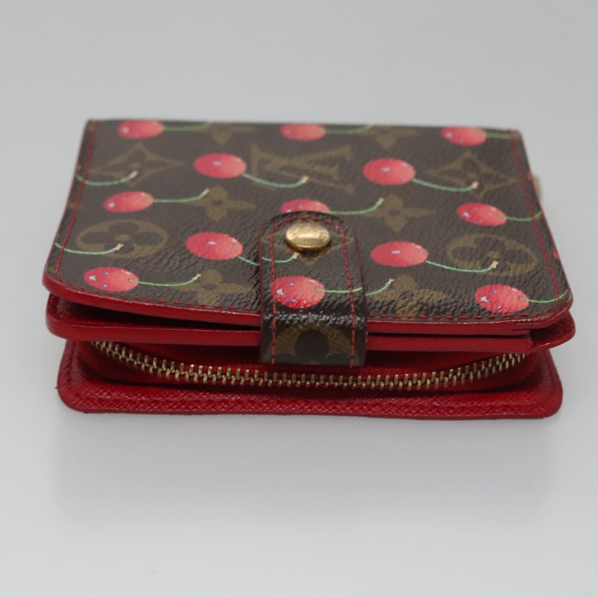 LOUIS VUITTON Monogram Cherry Compact Zip Bifold Wallet M95005 LV 110578