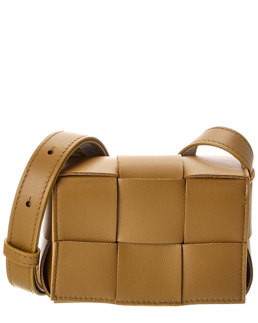 Bottega Veneta Cassette Leather Crossbody ONE SIZE Brown Multi
