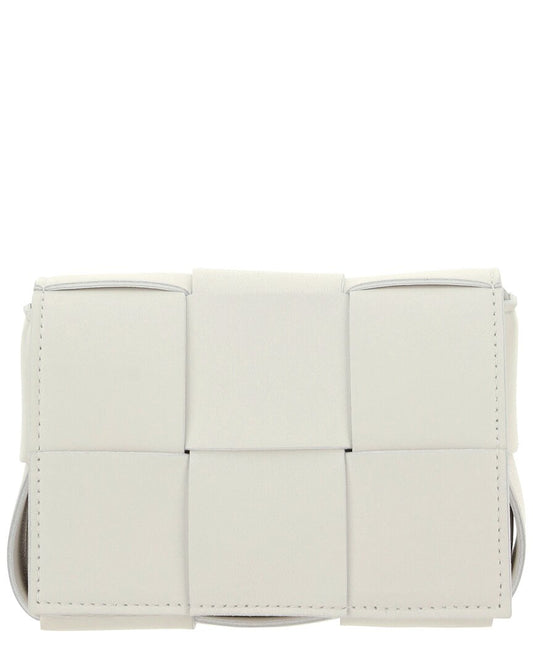Bottega Veneta Cassette Mini Leather Crossbody ONE SIZE White