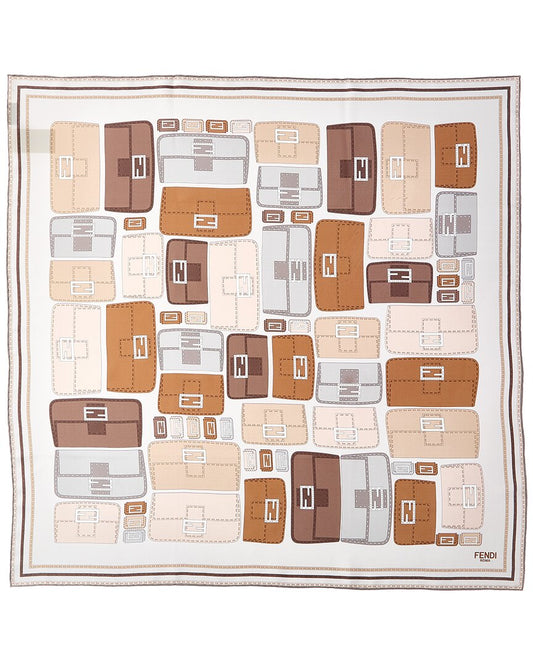 Fendi Baguette Foulard Silk Scarf Multi