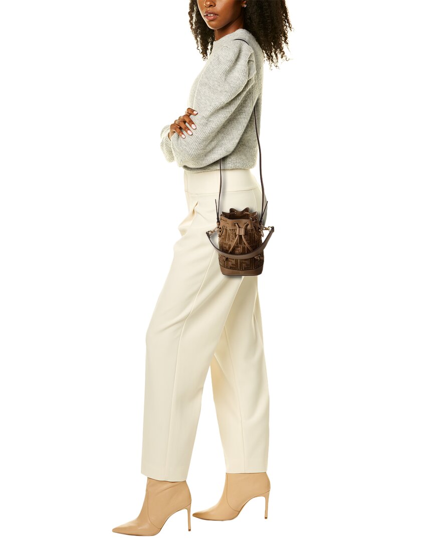 Fendi Mon Tresor Mini Ff Velvet & Leather Bucket Bag