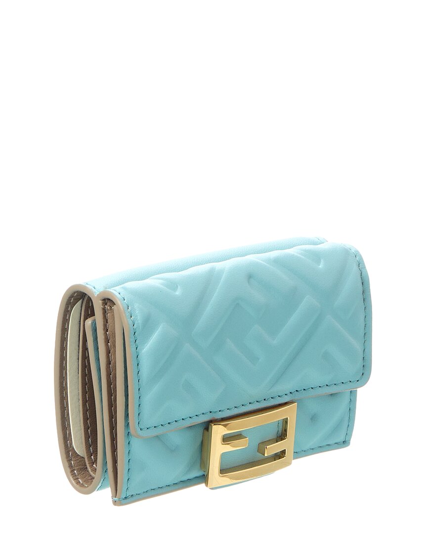 Fendi Baguette Ff Micro Trifold Leather Wallet