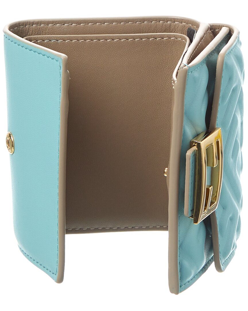 Fendi Baguette Ff Micro Trifold Leather Wallet