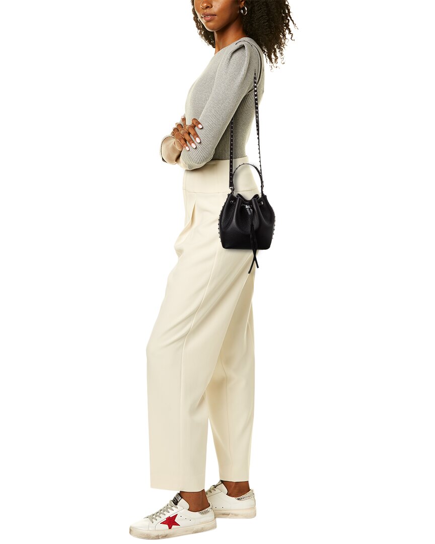 Valentino Rockstud Grainy Leather Bucket Bag