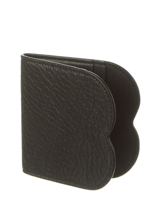 Burberry Chess Leather Card Holder ONE SIZE Black