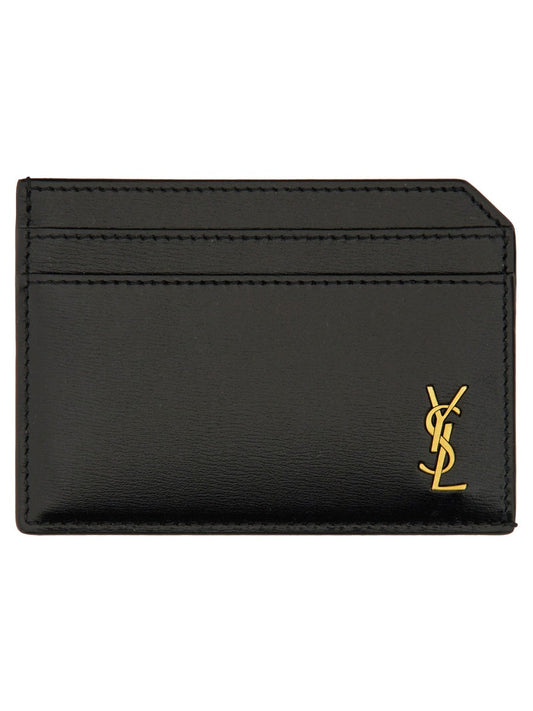 Saint Laurent Men Open Card Case "Tiny Cassandras"