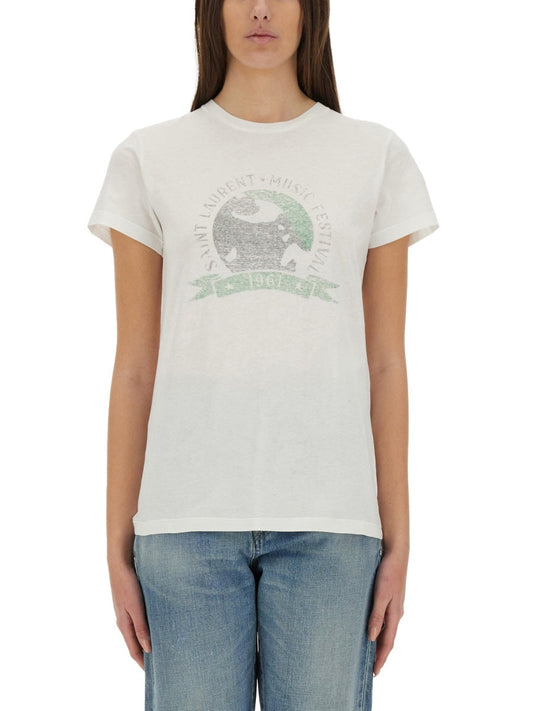 Saint Laurent Women "Music Festival" T-Shirt