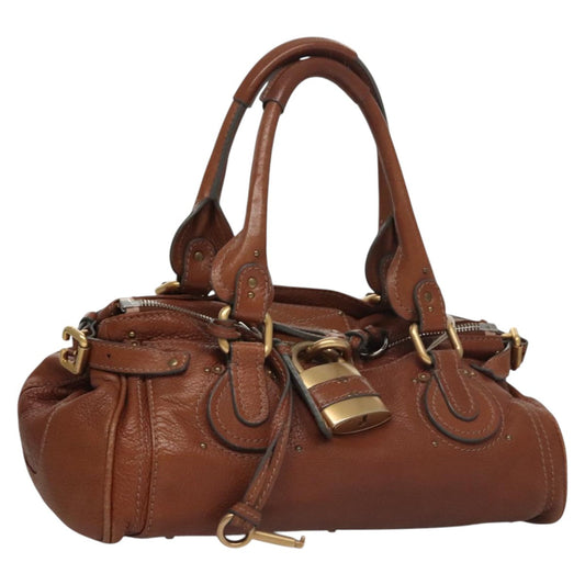 Chloe Paddington Hand Bag Leather Brown Gold Silver 010851 5276 112406