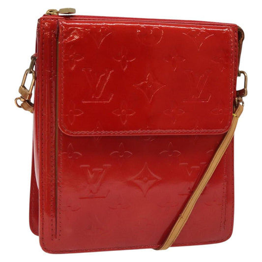 LOUIS VUITTON Monogram Vernis Motto Accessory Pouch Red M91137 LV 113653