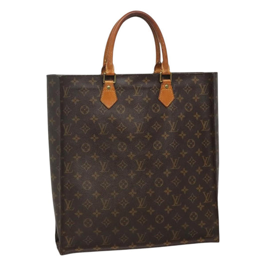 LOUIS VUITTON Monogram Sac Plat Hand Bag M51140 LV 113694
