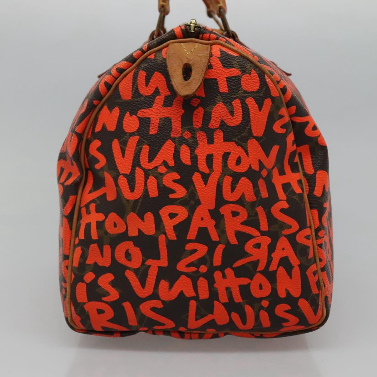 LOUIS VUITTON Monogram Graffiti Speedy 30 Hand Bag Orange M93705 LV 113708A