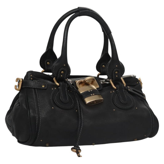Chloe Paddington Hand Bag Leather Black 113774