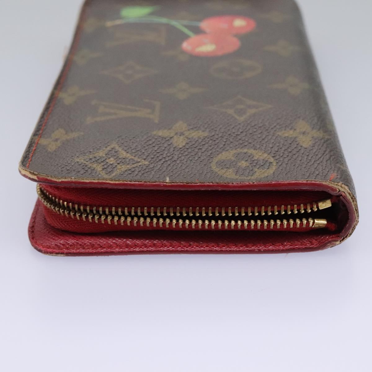 LOUIS VUITTON Monogram Cherry Porte Monnaie Zip Long Wallet M95006 114204