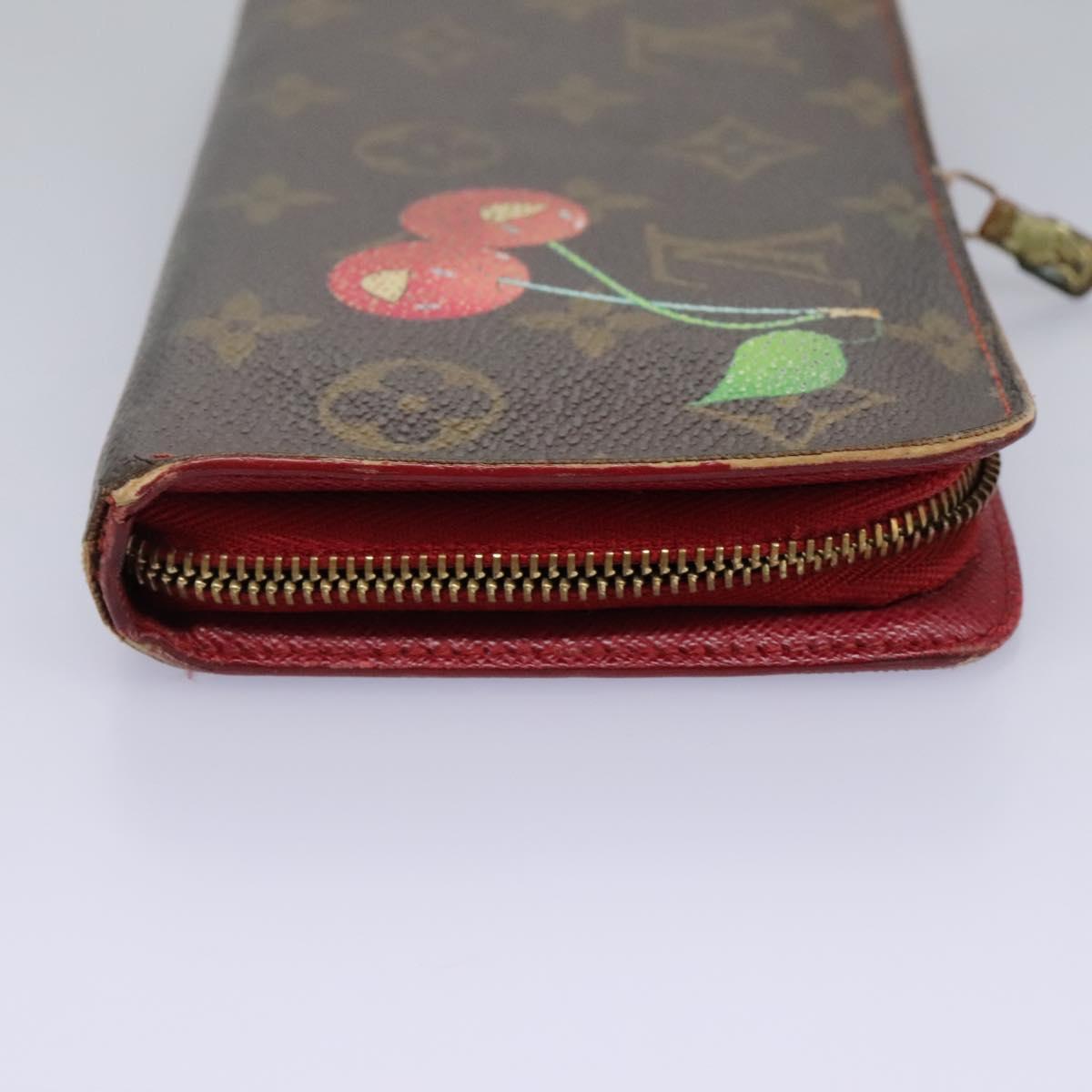LOUIS VUITTON Monogram Cherry Porte Monnaie Zip Long Wallet M95006 114204