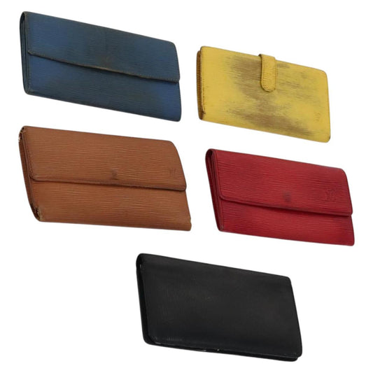 LOUIS VUITTON Epi Wallet 5Set Black Red yellow LV 114637