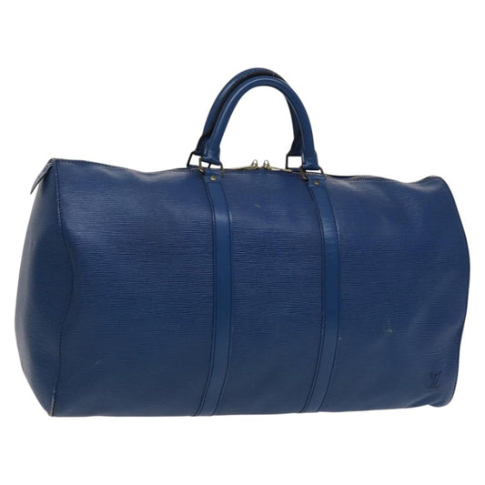 LOUIS VUITTON Epi Keepall 50 Boston Bag Blue M42965 LV 115515