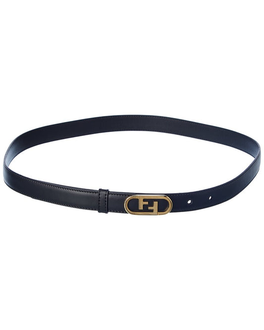 Fendi Ff Motif Leather Belt 80 cm Black