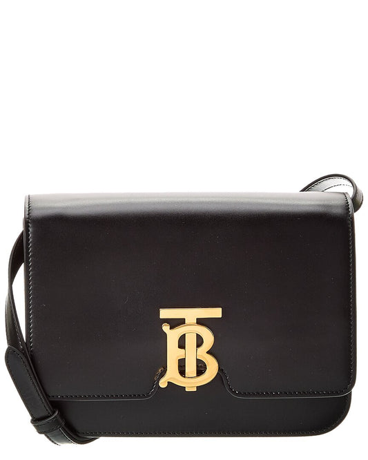 Burberry Tb Small Leather Shoulder Bag  ONE SIZE Black