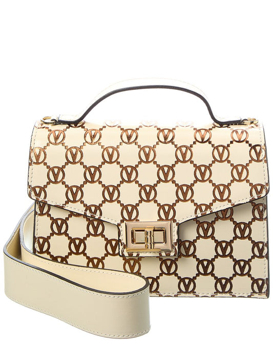 Valentino By Mario Valentino Titti Monogram Leather Satchel ONE SIZE White