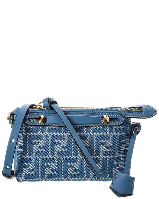 Fendi By The Way Mini Ff Jacquard & Leather Satchel ONE SIZE Blue