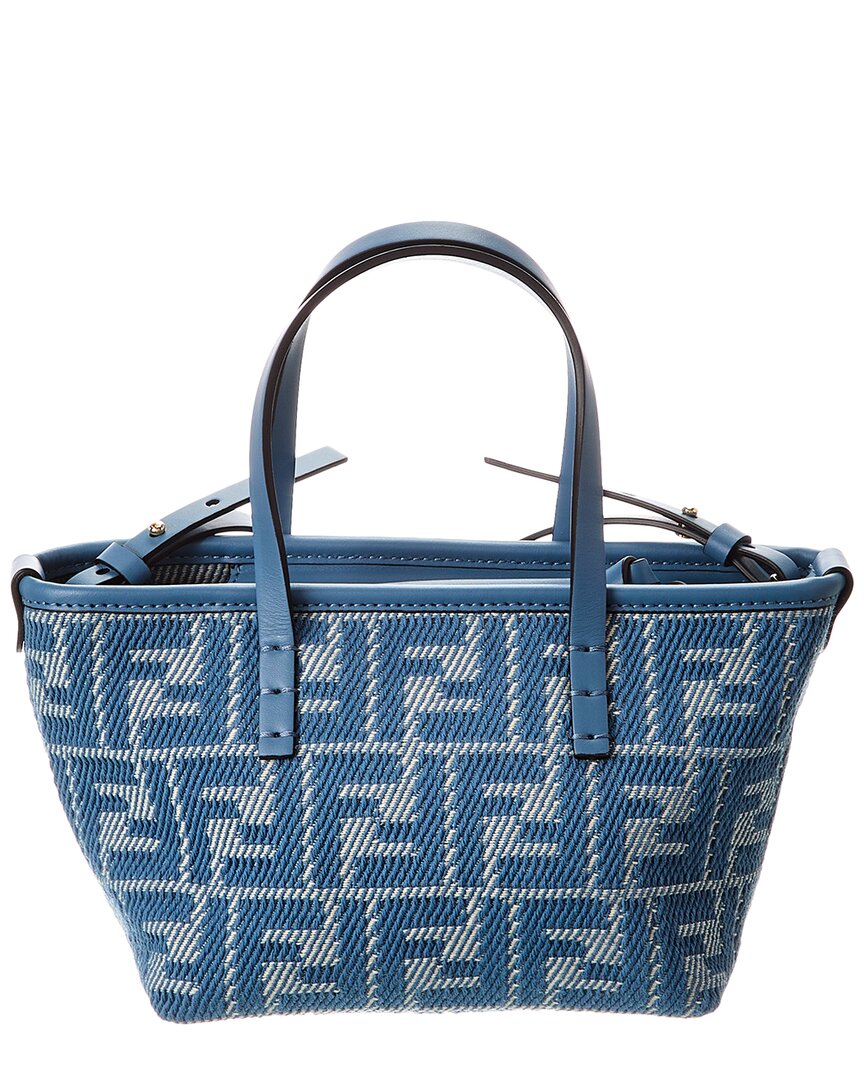 Fendi Roll Mini Ff Jacquard & Leather Tote