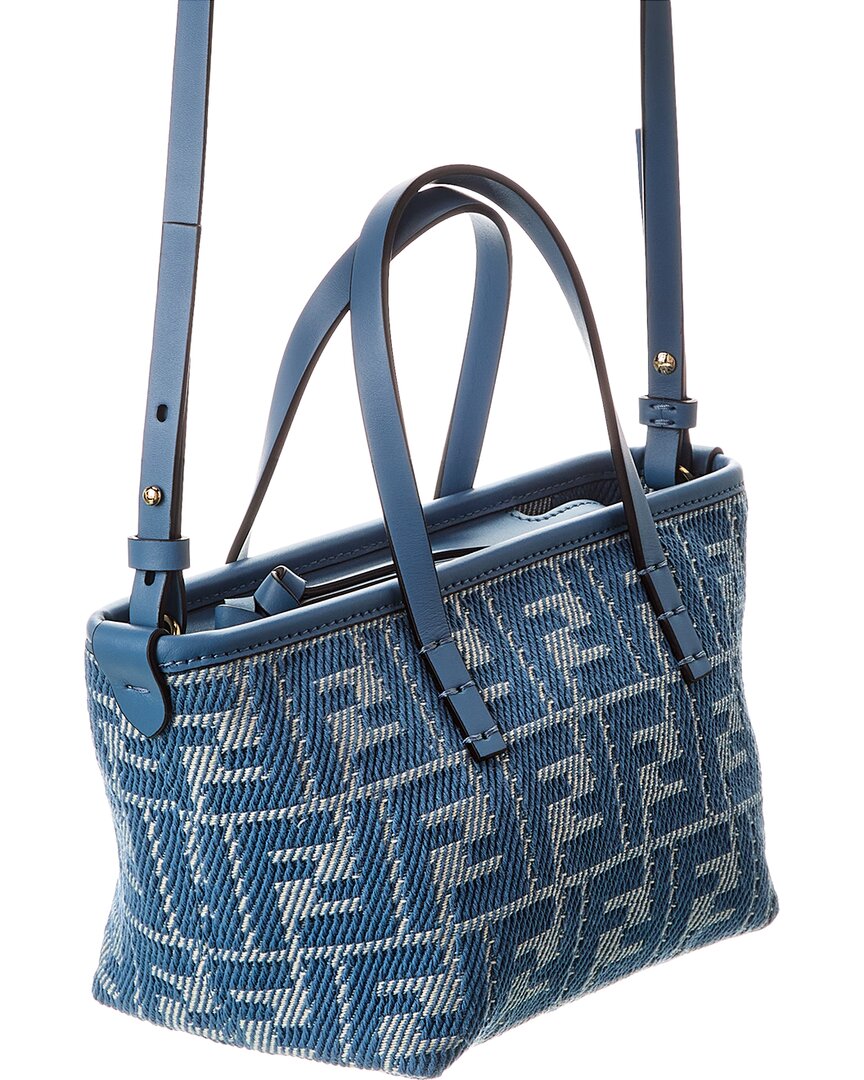 Fendi Roll Mini Ff Jacquard & Leather Tote