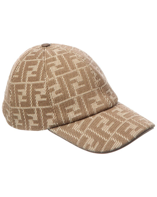 Fendi Ff Logo Baseball Cap Brown Multi