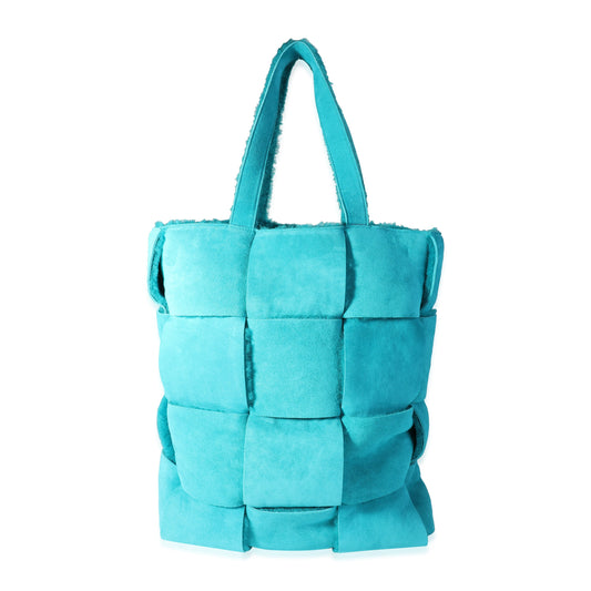 BOTTEGA VENETA Blaster Intrecciato Shearling Tote