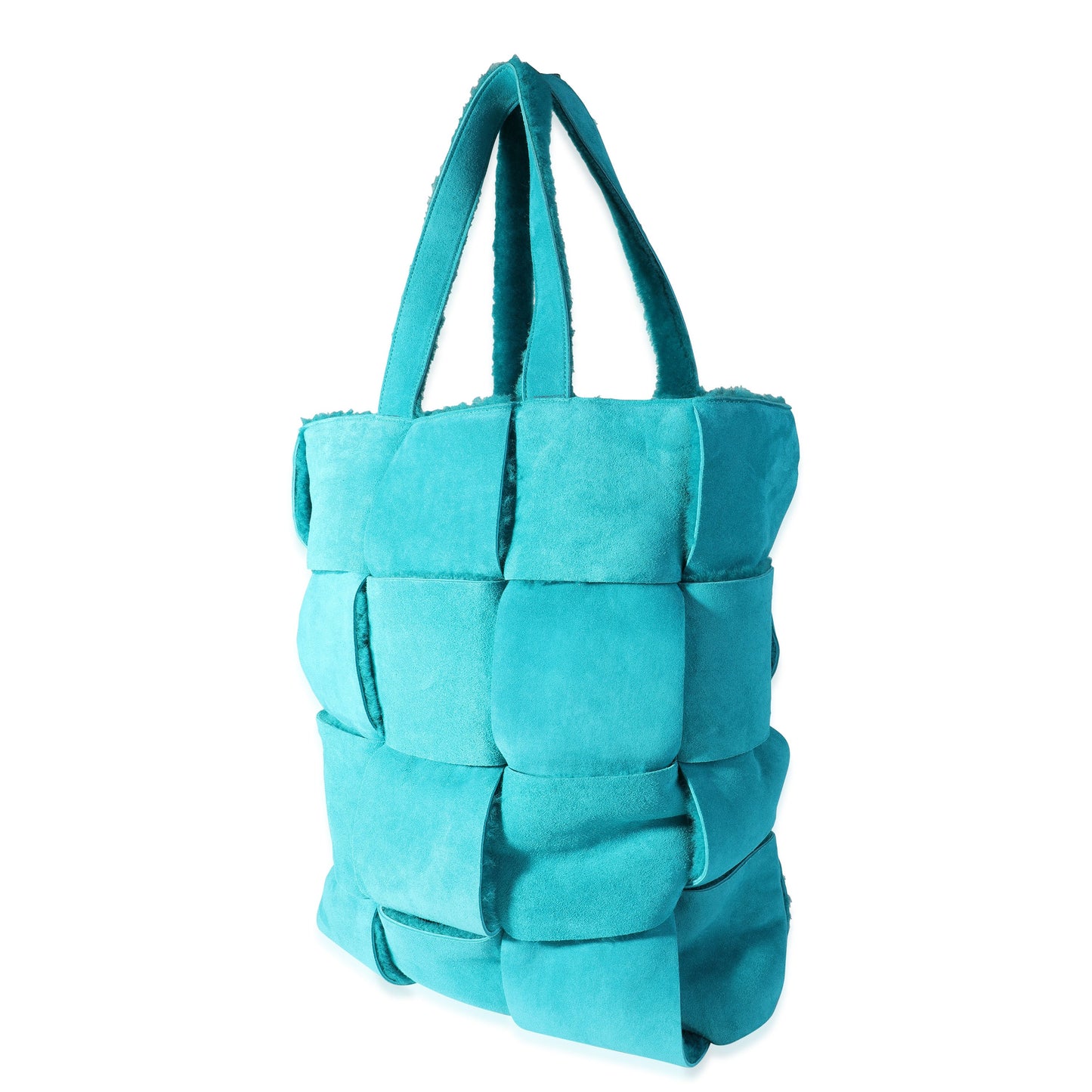 BOTTEGA VENETA Blaster Intrecciato Shearling Tote