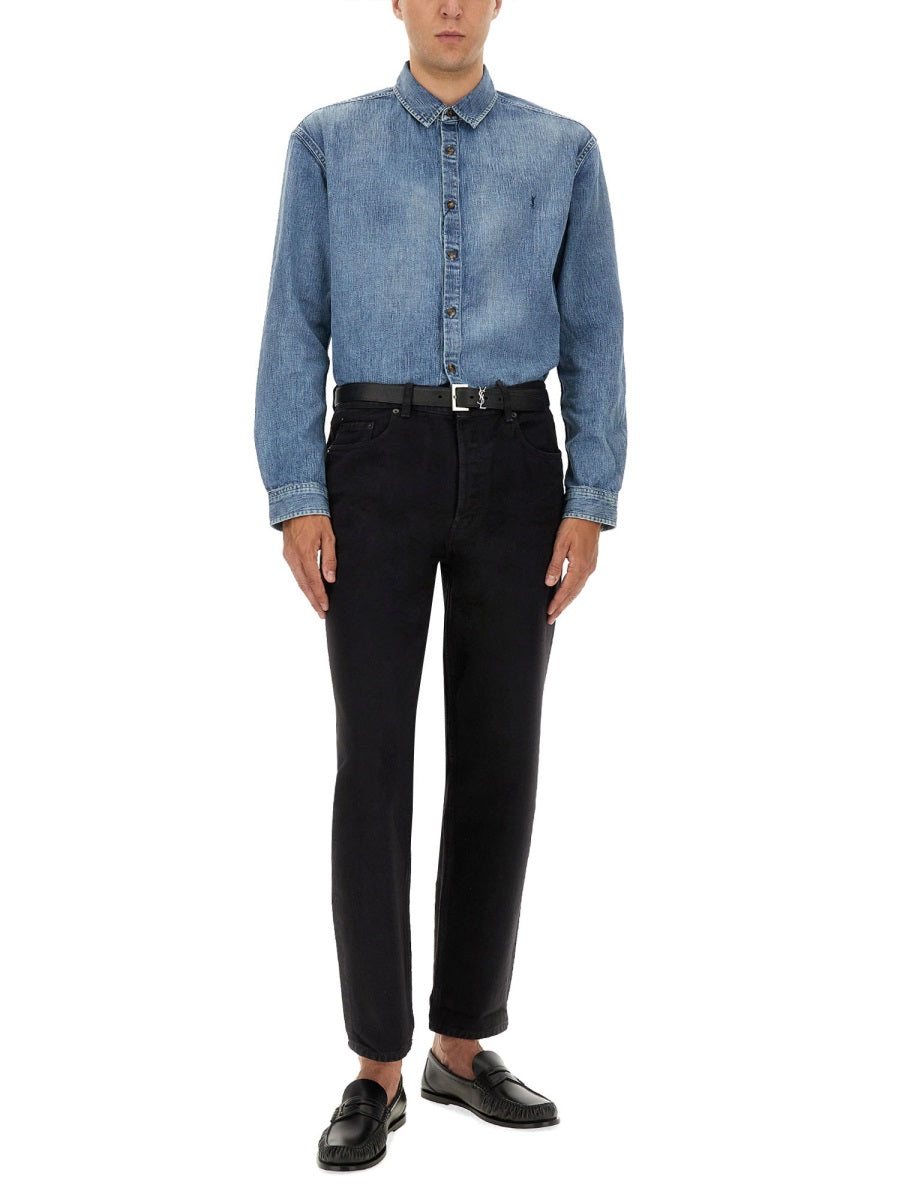 Saint Laurent Men Denim "Cassandre" Shirt