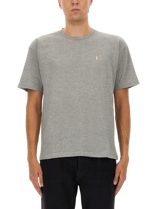Saint Laurent Men "Cassandras" Tshirt With Logo