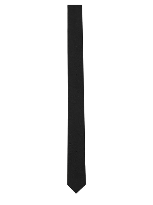 Saint Laurent Men "Skinny Evening" Tie With Logo