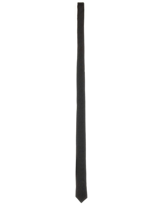 Saint Laurent Men Monogram Thin Jacquard Tie
