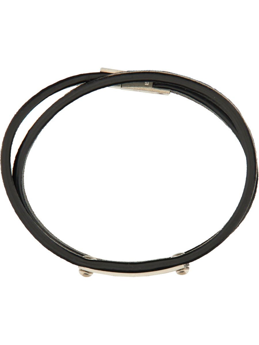 Saint Laurent Men Logo Plaque Bracelet